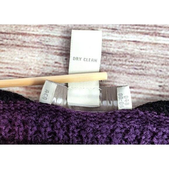 Valerie Stevens Size XL Purple Striped Cotton Blend Long Sleeve Sweater Retro - Picture 4 of 12